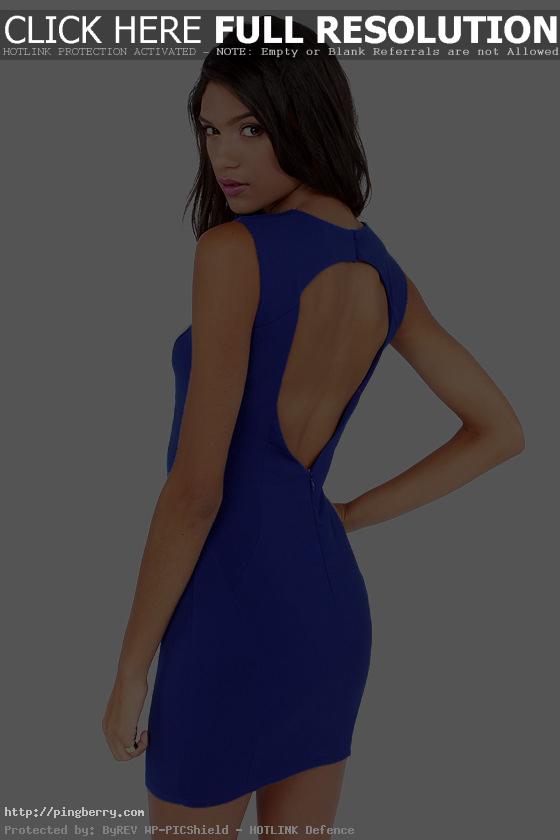 Basic Backless Blue Dress