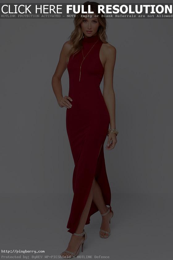 Wine Red Maxi Dress